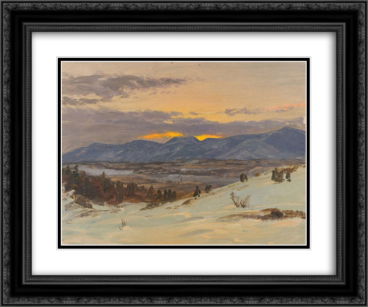 Winter Twilight from Olana 24x20 Black Ornate Wood Framed Art Print Poster with Double Matting by Church, Frederic Edwin