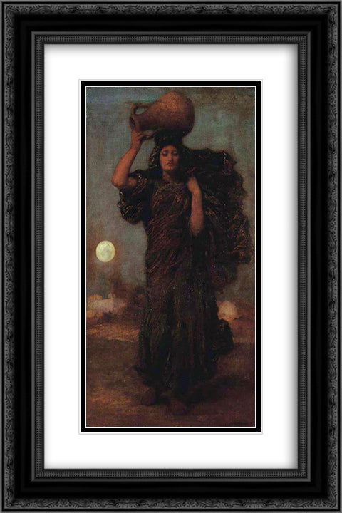 A Nile Woman 16x24 Black Ornate Wood Framed Art Print Poster with Double Matting by Leighton, Frederic