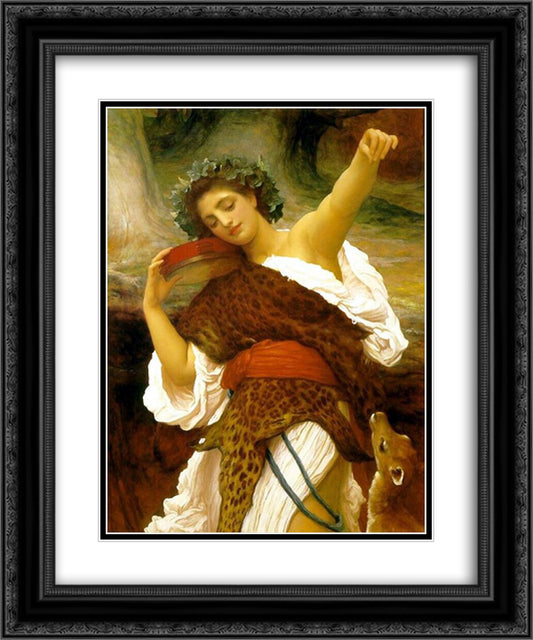 Bacchante 20x24 Black Ornate Wood Framed Art Print Poster with Double Matting by Leighton, Frederic