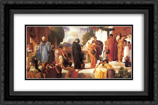 Captive Andromache 24x16 Black Ornate Wood Framed Art Print Poster with Double Matting by Leighton, Frederic