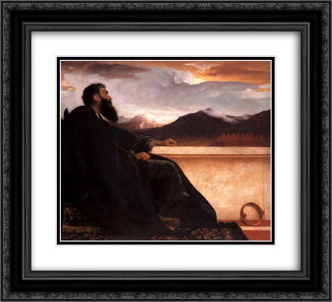 David 22x20 Black Ornate Wood Framed Art Print Poster with Double Matting by Leighton, Frederic