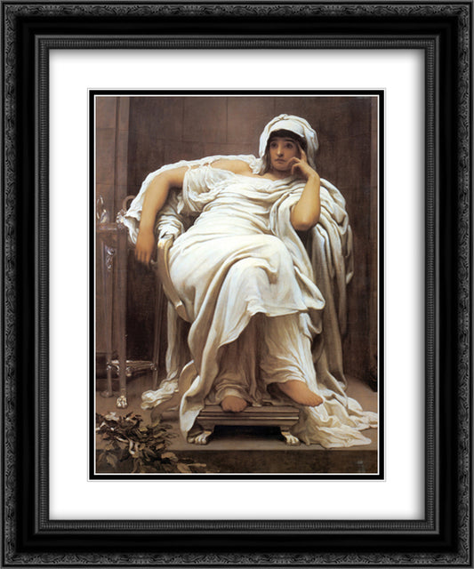 Faticida 20x24 Black Ornate Wood Framed Art Print Poster with Double Matting by Leighton, Frederic