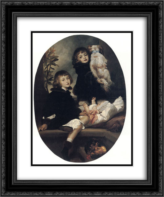 Ida Adrian and Frederic Marryat 20x24 Black Ornate Wood Framed Art Print Poster with Double Matting by Leighton, Frederic