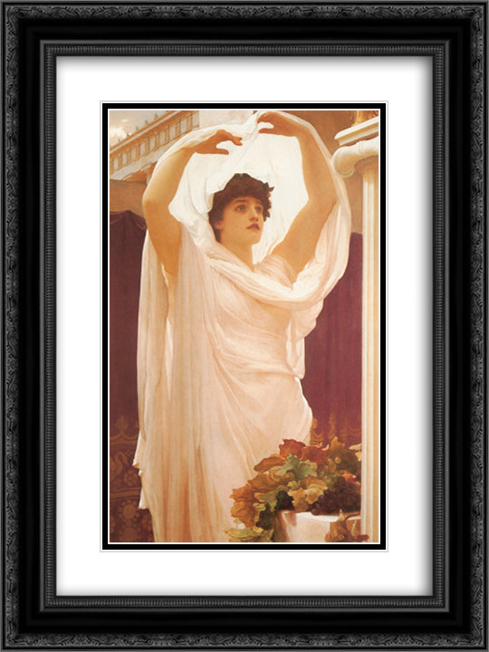 Invocation 18x24 Black Ornate Wood Framed Art Print Poster with Double Matting by Leighton, Frederic