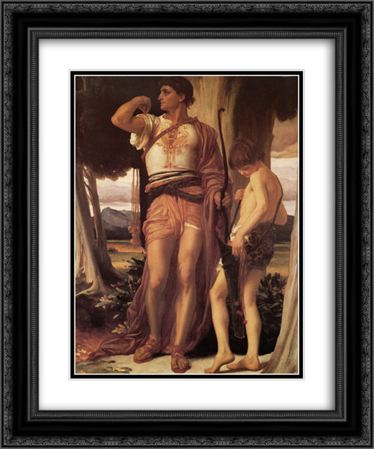 Jonathan's Token to David 20x24 Black Ornate Wood Framed Art Print Poster with Double Matting by Leighton, Frederic