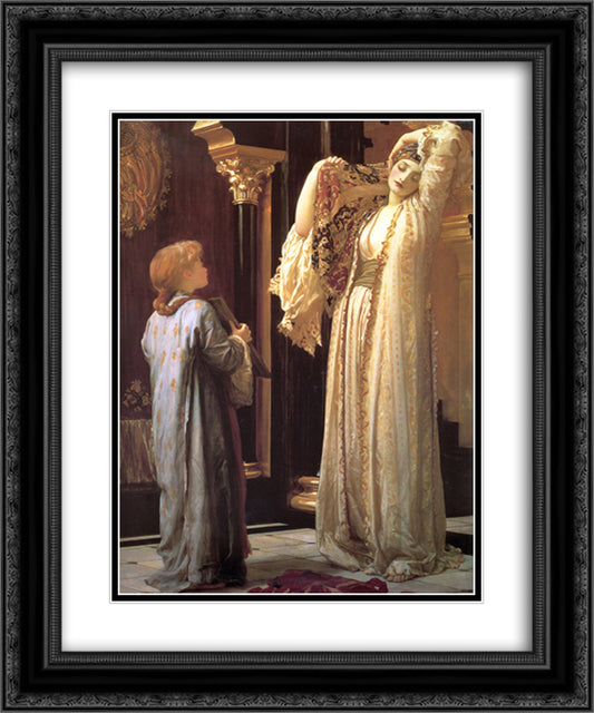 Light of the Harem 20x24 Black Ornate Wood Framed Art Print Poster with Double Matting by Leighton, Frederic