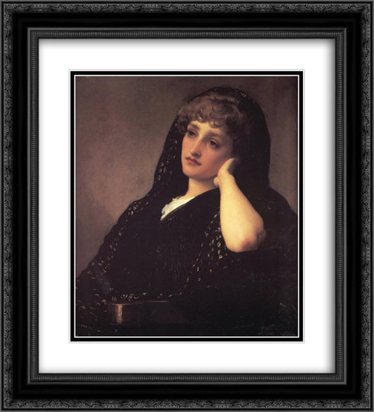 Memories 20x22 Black Ornate Wood Framed Art Print Poster with Double Matting by Leighton, Frederic