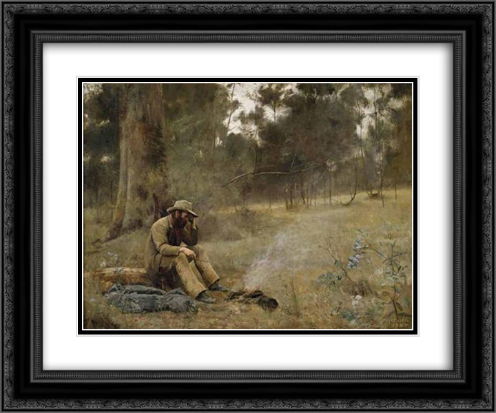 Down on his luck 24x20 Black Ornate Wood Framed Art Print Poster with Double Matting by McCubbin, Frederick