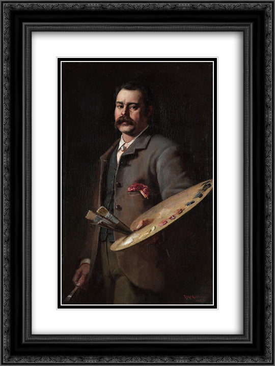 Self-portrait 18x24 Black Ornate Wood Framed Art Print Poster with Double Matting by McCubbin, Frederick