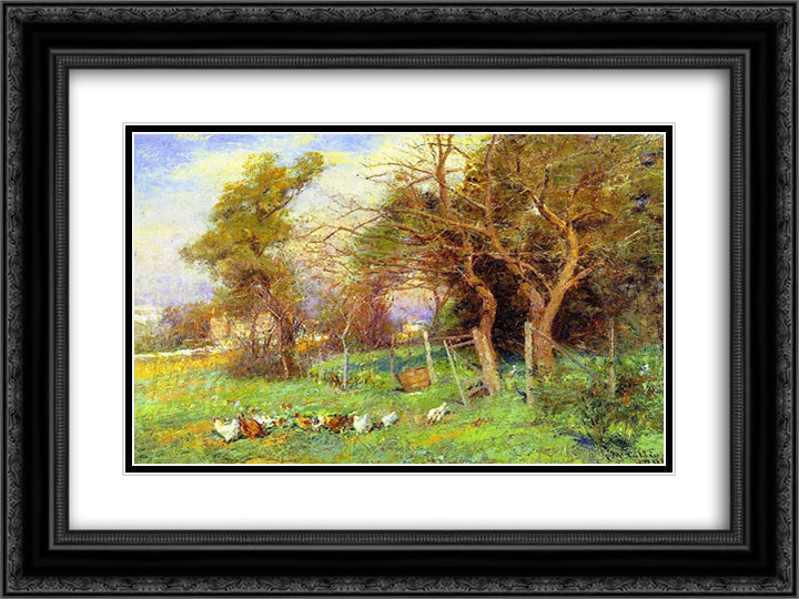 Winter Sunlight 24x18 Black Ornate Wood Framed Art Print Poster with Double Matting by McCubbin, Frederick