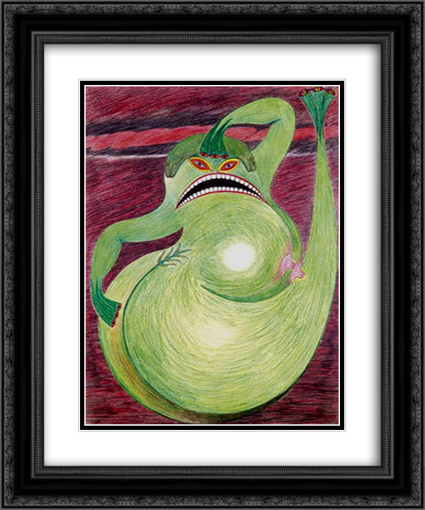 Das Hohe lied der warme 20x24 Black Ornate Wood Framed Art Print Poster with Double Matting by Schroder Sonnenstern, Friedrich