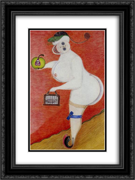 Die mondmoderne Eva 18x24 Black Ornate Wood Framed Art Print Poster with Double Matting by Schroder Sonnenstern, Friedrich