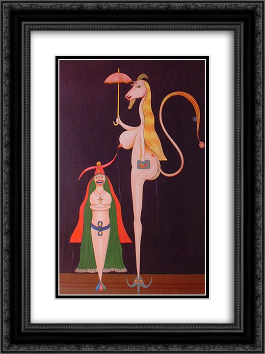 Untitled 18x24 Black Ornate Wood Framed Art Print Poster with Double Matting by Schroder Sonnenstern, Friedrich