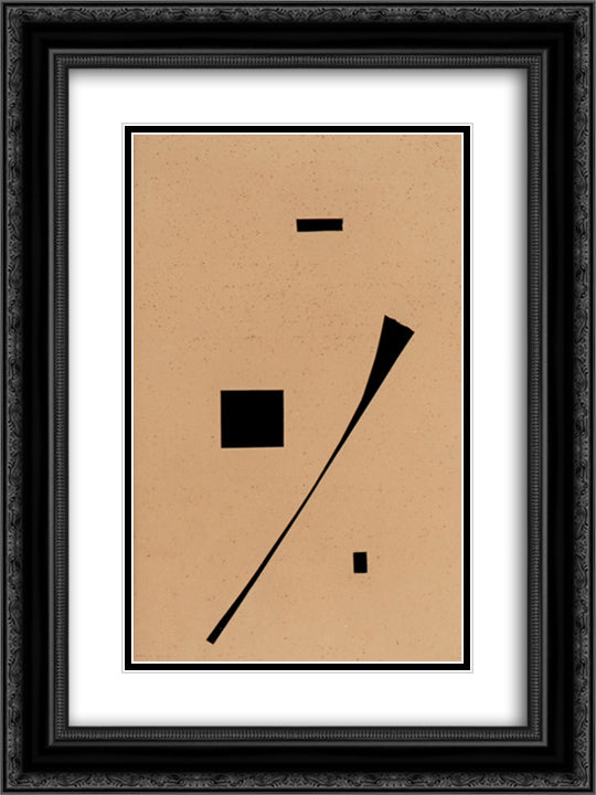 Collage No. 2 18x24 Black Ornate Wood Framed Art Print Poster with Double Matting by Vordemberge Gildewart, Friedrich