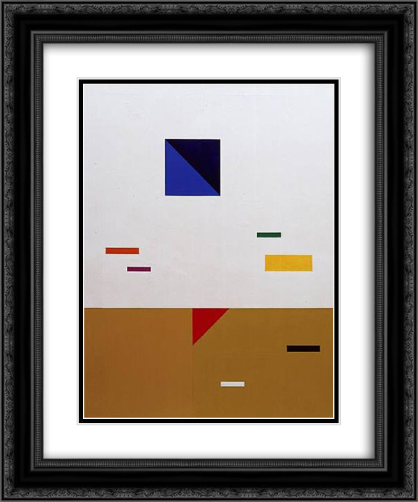 Composition No. 212 20x24 Black Ornate Wood Framed Art Print Poster with Double Matting by Vordemberge Gildewart, Friedrich