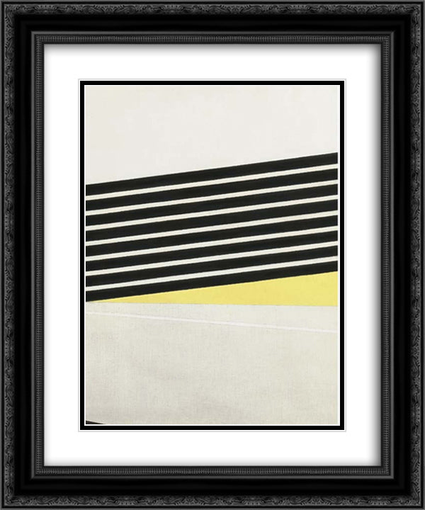 Composition No. 56 20x24 Black Ornate Wood Framed Art Print Poster with Double Matting by Vordemberge Gildewart, Friedrich