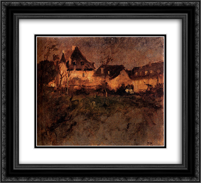 Beaulieu 22x20 Black Ornate Wood Framed Art Print Poster with Double Matting by Thaulow, Frits