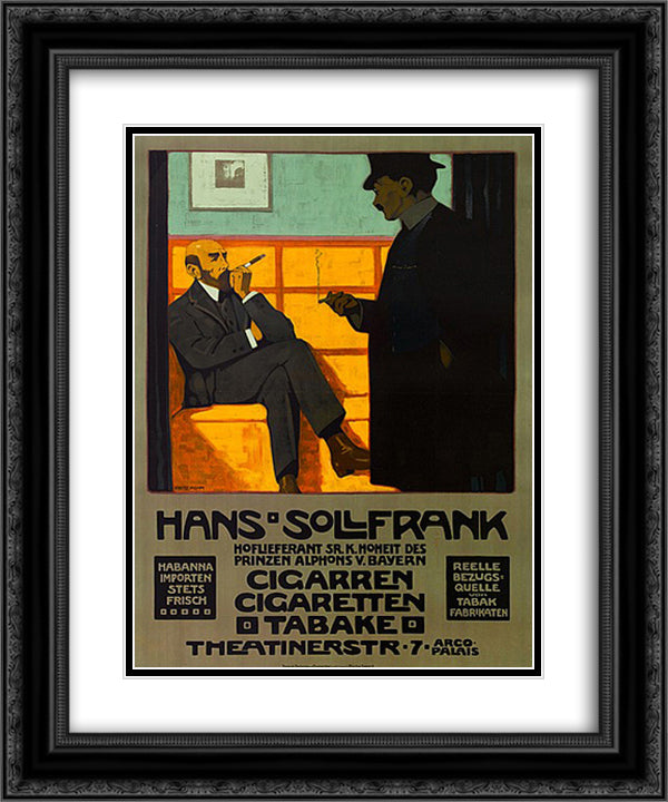 Hans Sollfrank 20x24 Black Ornate Wood Framed Art Print Poster with Double Matting by Rehm, Fritz