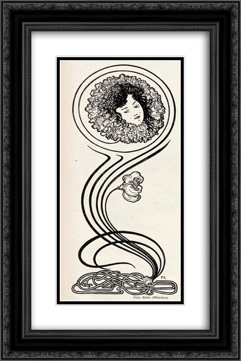 Jugend magazine 16x24 Black Ornate Wood Framed Art Print Poster with Double Matting by Rehm, Fritz