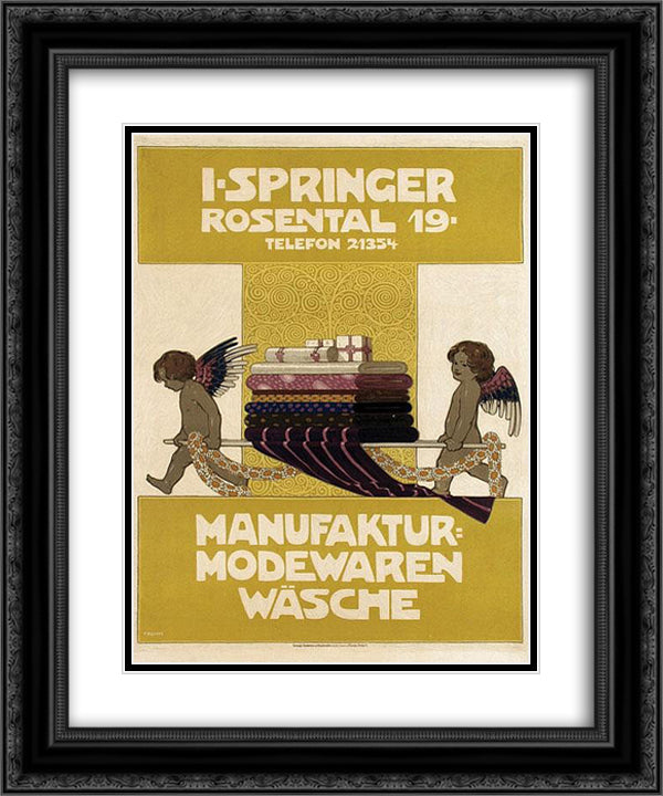 Springer Manufaktur Modewaren Wasche 20x24 Black Ornate Wood Framed Art Print Poster with Double Matting by Rehm, Fritz
