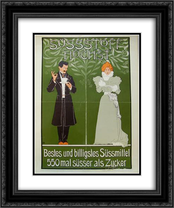 Sussstof Hochst 20x24 Black Ornate Wood Framed Art Print Poster with Double Matting by Rehm, Fritz