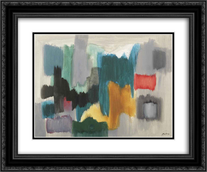 Felder 24x20 Black Ornate Wood Framed Art Print Poster with Double Matting by Winter, Fritz