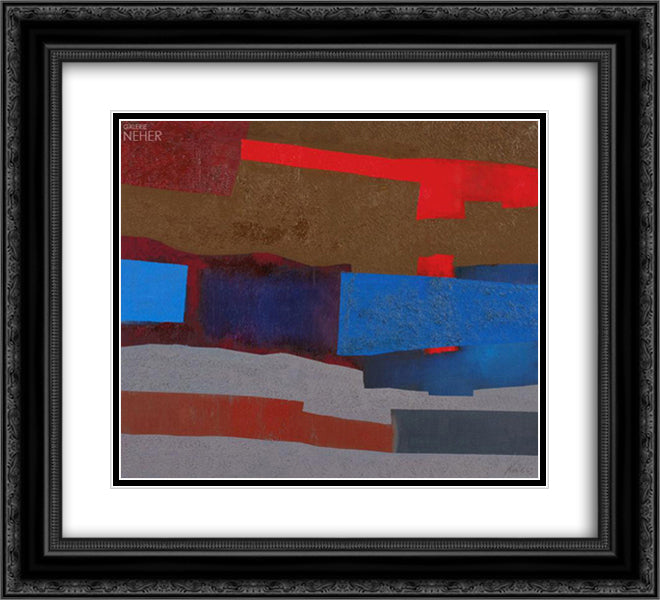 Mit Rot 22x20 Black Ornate Wood Framed Art Print Poster with Double Matting by Winter, Fritz