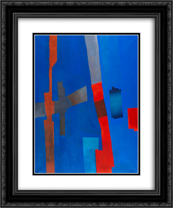 Rot von Unten 20x24 Black Ornate Wood Framed Art Print Poster with Double Matting by Winter, Fritz