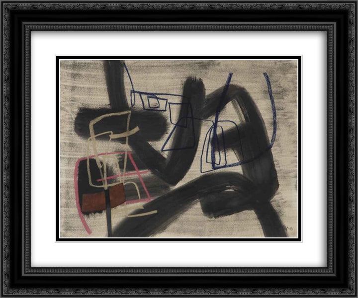 Untitled 24x20 Black Ornate Wood Framed Art Print Poster with Double Matting by Winter, Fritz