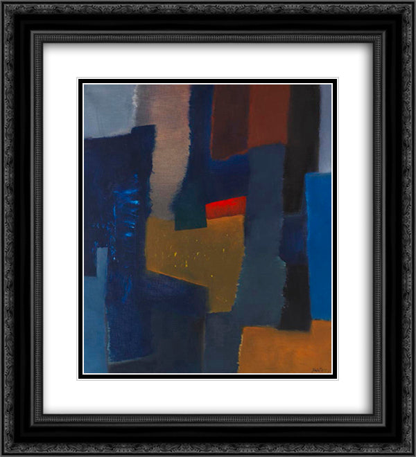 Vertikal 2 20x22 Black Ornate Wood Framed Art Print Poster with Double Matting by Winter, Fritz