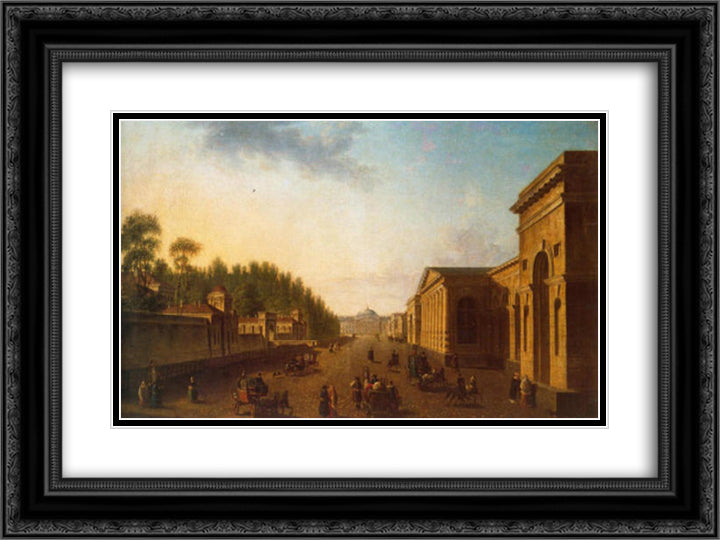 Potemkin street 24x18 Black Ornate Wood Framed Art Print Poster with Double Matting by Alekseyev, Fyodor