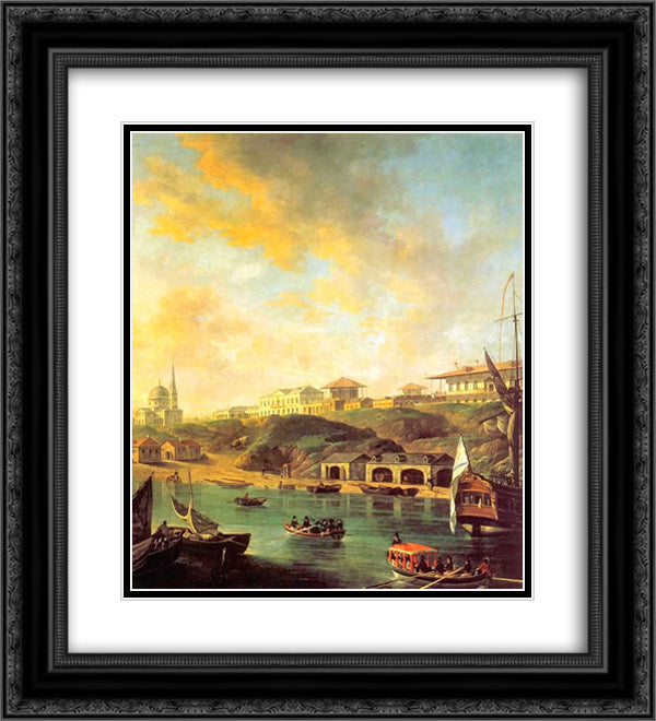 View of the town Mykolaiv 20x22 Black Ornate Wood Framed Art Print Poster with Double Matting by Alekseyev, Fyodor