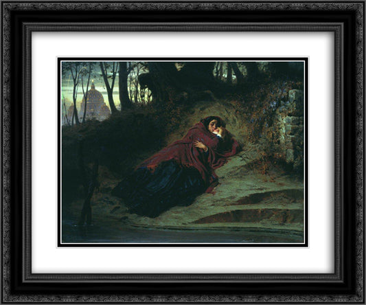 Abandoned 24x20 Black Ornate Wood Framed Art Print Poster with Double Matting by Bronnikov, Fyodor