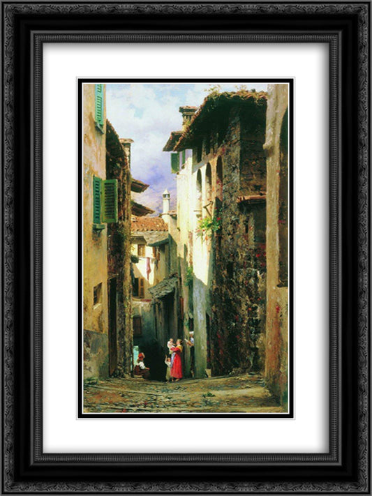 Bellagio 18x24 Black Ornate Wood Framed Art Print Poster with Double Matting by Bronnikov, Fyodor