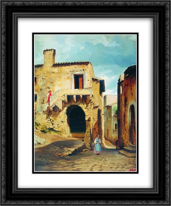 Buildings 20x24 Black Ornate Wood Framed Art Print Poster with Double Matting by Bronnikov, Fyodor