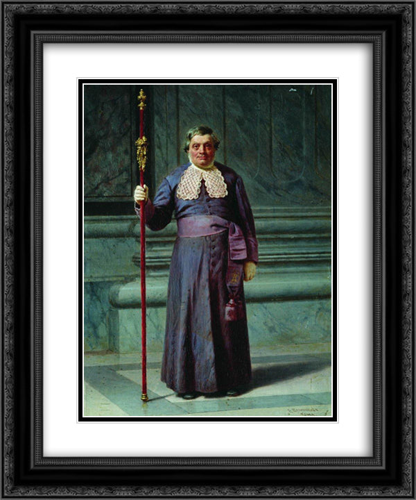 Capuchin 20x24 Black Ornate Wood Framed Art Print Poster with Double Matting by Bronnikov, Fyodor