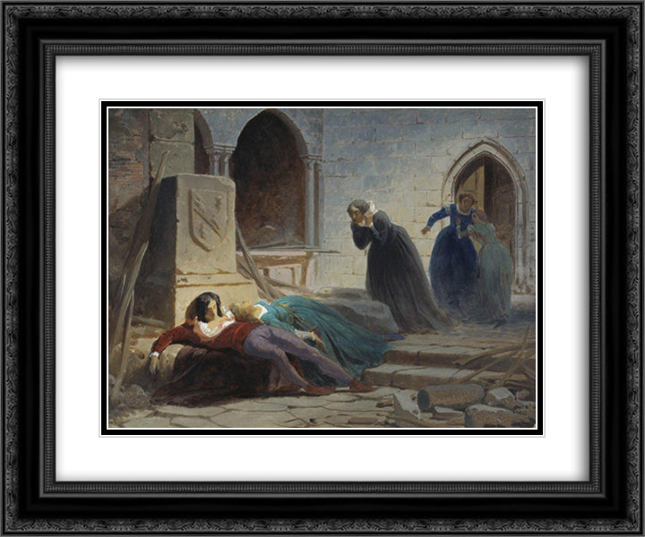 Completed scores 24x20 Black Ornate Wood Framed Art Print Poster with Double Matting by Bronnikov, Fyodor