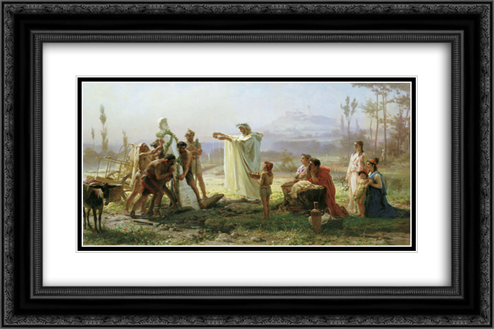 Consecration of the herm 24x16 Black Ornate Wood Framed Art Print Poster with Double Matting by Bronnikov, Fyodor