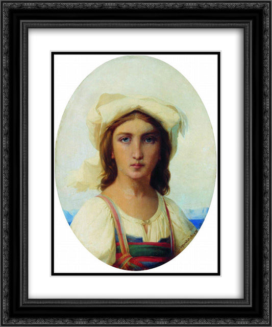 Italian woman 20x24 Black Ornate Wood Framed Art Print Poster with Double Matting by Bronnikov, Fyodor