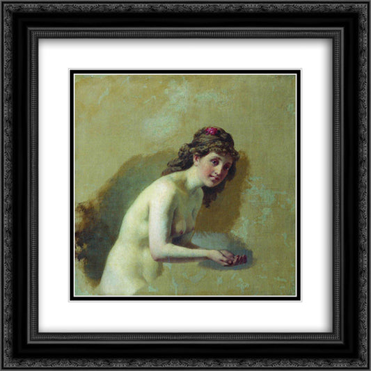 Nude wash 20x20 Black Ornate Wood Framed Art Print Poster with Double Matting by Bronnikov, Fyodor