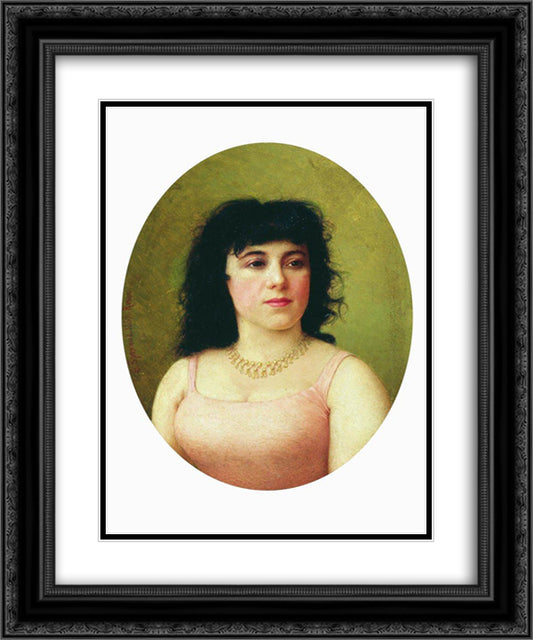 Portrait of an Italian ballerina Virginia Zucchi 20x24 Black Ornate Wood Framed Art Print Poster with Double Matting by Bronnikov, Fyodor