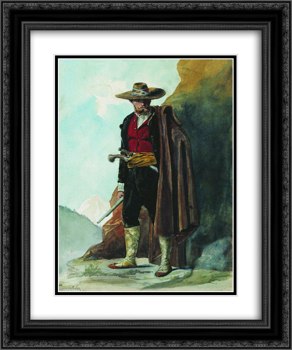 Rebel 20x24 Black Ornate Wood Framed Art Print Poster with Double Matting by Bronnikov, Fyodor