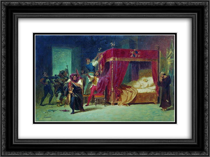 Robbery 24x18 Black Ornate Wood Framed Art Print Poster with Double Matting by Bronnikov, Fyodor