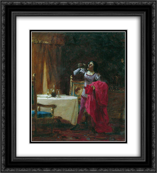 Servant of Cardinal 20x22 Black Ornate Wood Framed Art Print Poster with Double Matting by Bronnikov, Fyodor