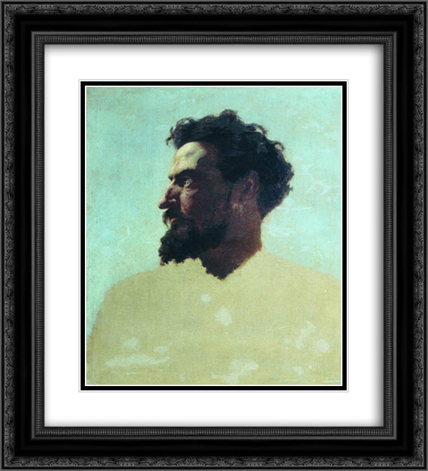The head of Judas 20x22 Black Ornate Wood Framed Art Print Poster with Double Matting by Bronnikov, Fyodor
