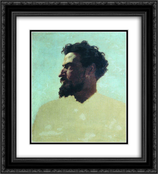 The head of Judas 20x22 Black Ornate Wood Framed Art Print Poster with Double Matting by Bronnikov, Fyodor