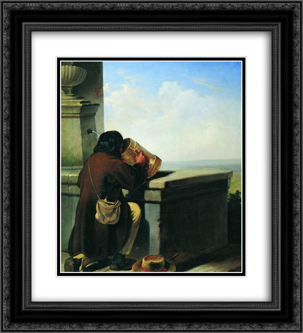 Wayfarer 20x22 Black Ornate Wood Framed Art Print Poster with Double Matting by Bronnikov, Fyodor