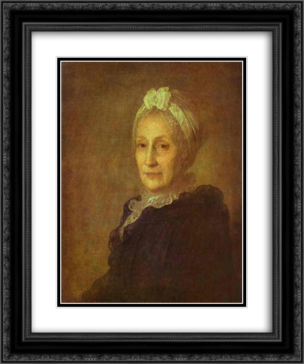 Portrait of Anna Yuryevna Kvashnina-Samarina 20x24 Black Ornate Wood Framed Art Print Poster with Double Matting by Rokotov, Fyodor
