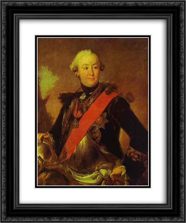 Portrait of Count G.G.Orlov 20x24 Black Ornate Wood Framed Art Print Poster with Double Matting by Rokotov, Fyodor