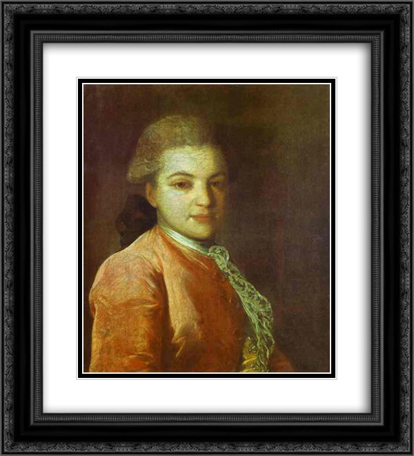 Portrait of Count Illarion Ivanovich Vorontsov 20x22 Black Ornate Wood Framed Art Print Poster with Double Matting by Rokotov, Fyodor